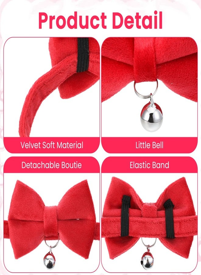 JOUTYFOR 20 Pcs Cat Bowtie Collars with Bell, Solid Colors Kitten Bow Breakaway Cat Bowtie for Boys Girls, Adjustable Pet Collar with Safety Buckle Kitten Puppy Pet Accessories - Image 3